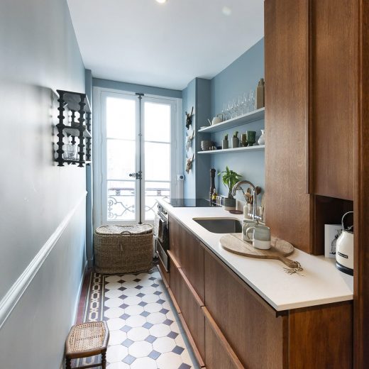 optimisation d'espace d'un petit appartement à Paris - vue générale de la cuisine