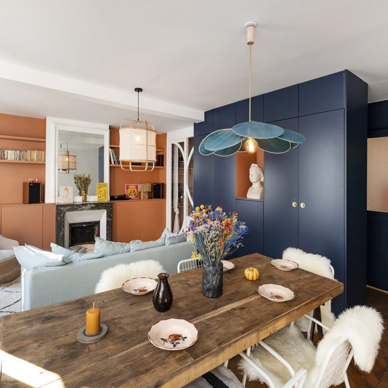optimisation d'espace d'un petit appartement à Paris - espace salon salle à manger