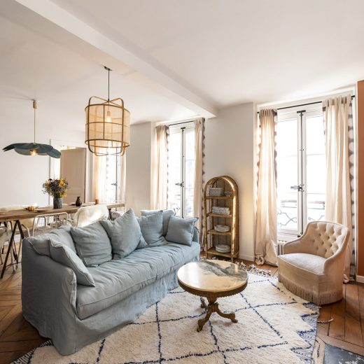 optimisation des volumes d'un petit appartement à Paris - espace salon