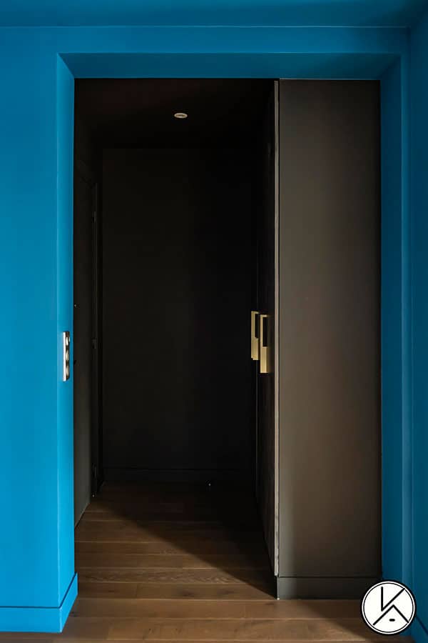 masculine elegance blue door frame