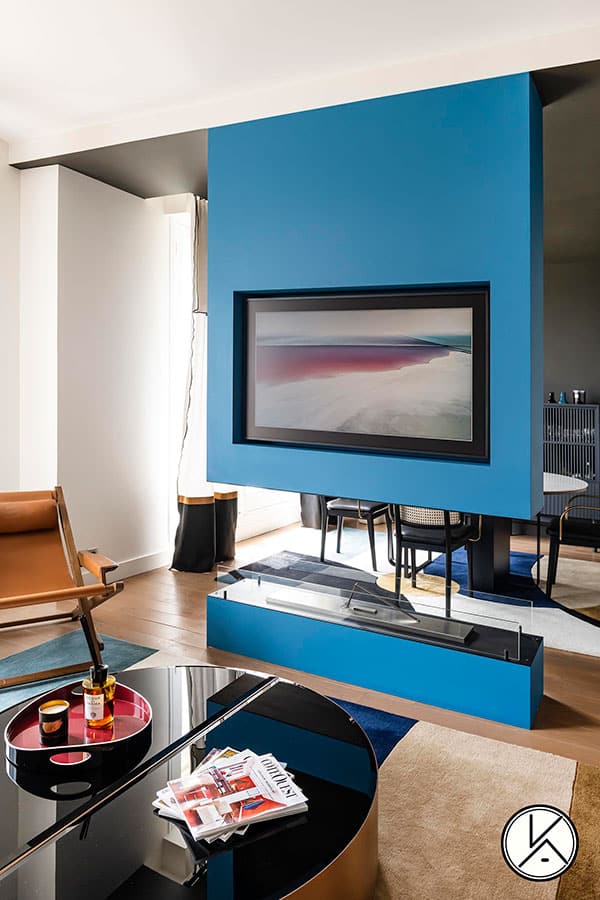 masculine elegance living room and designer TV unit