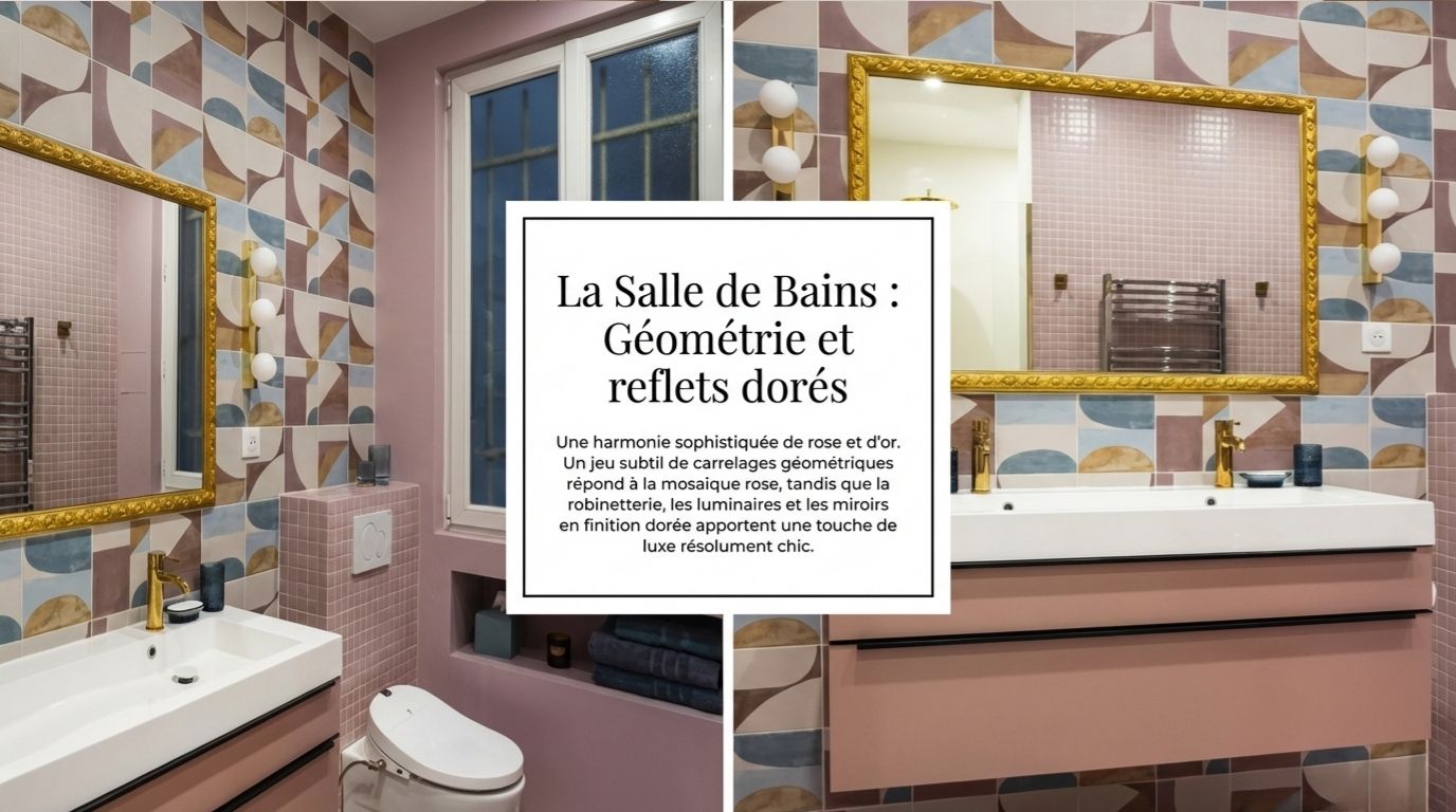 projet Emily in Paris chantier sans frontière salle de bains geométrique