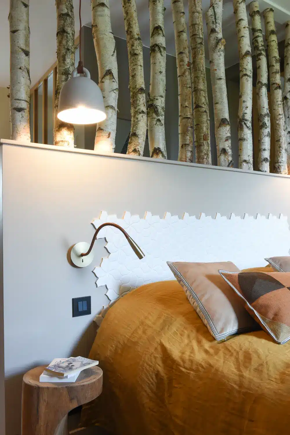 suite campagne perche déco tête de lit faience beige